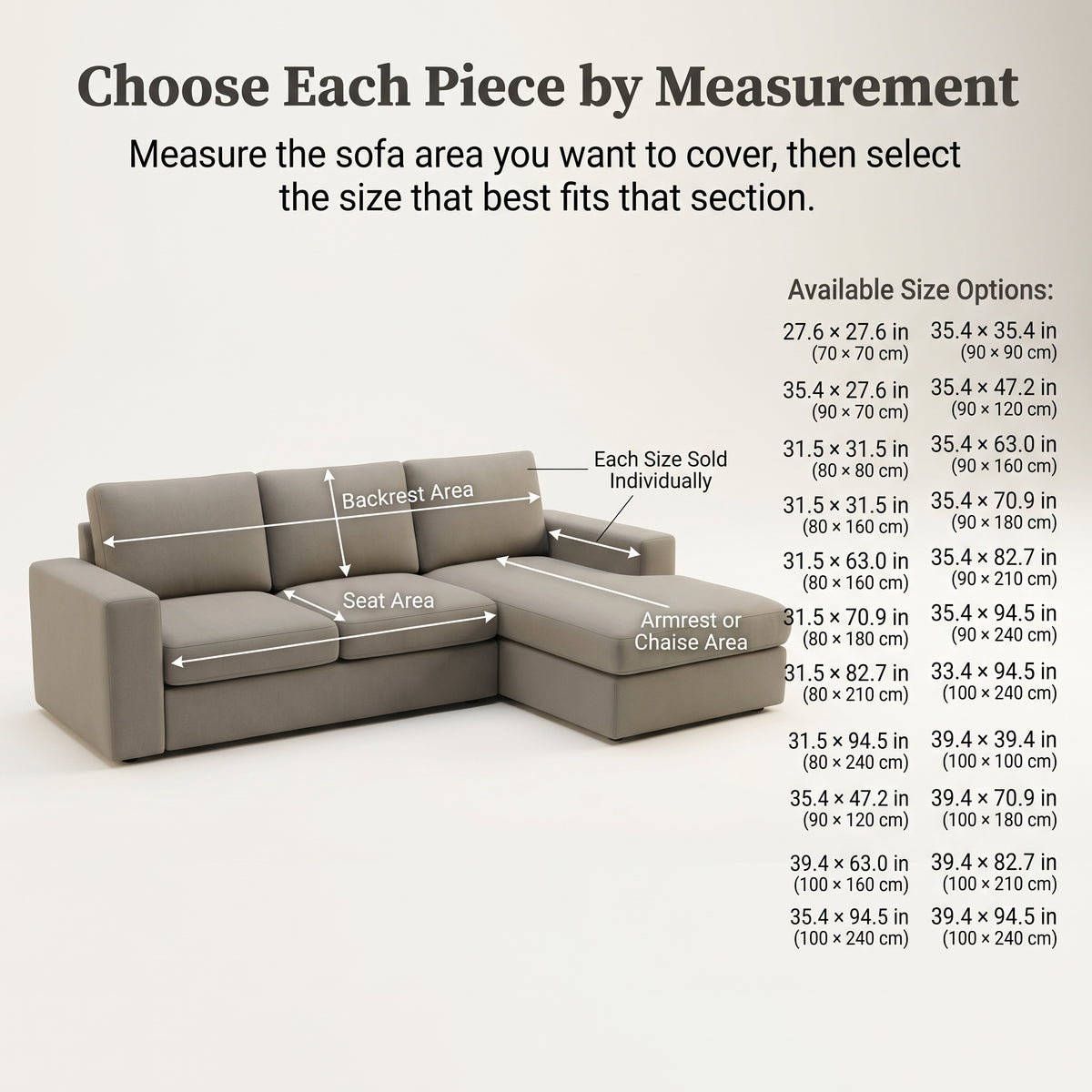 Chenille Non-Slip Modular Sofa Cover with Decorative Woven Border