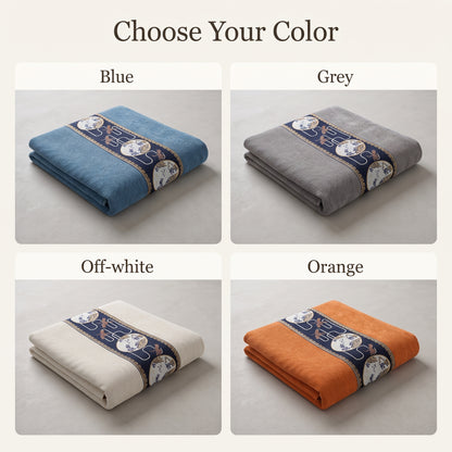 Chenille Non-Slip Modular Sofa Cover with Decorative Woven Border