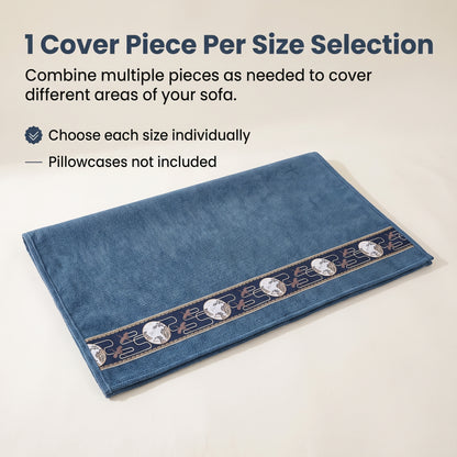 Chenille Non-Slip Modular Sofa Cover with Decorative Woven Border