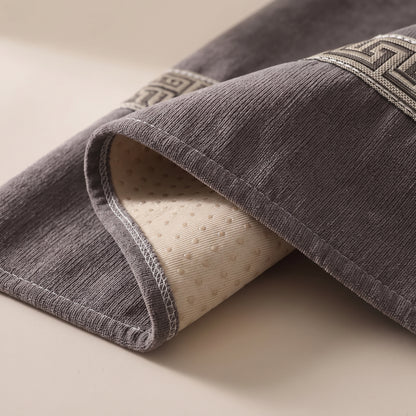 Chenille Sofa Cover with Anti-Slip Backing & Decorative Border