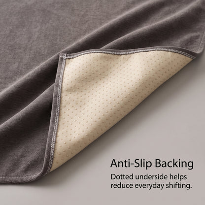 Chenille Sofa Cover with Anti-Slip Backing & Decorative Border