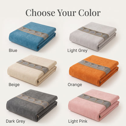 Chenille Sofa Cover with Anti-Slip Backing & Decorative Border