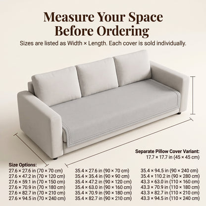 Chenille Sofa Cover with Anti-Slip Backing & Decorative Border