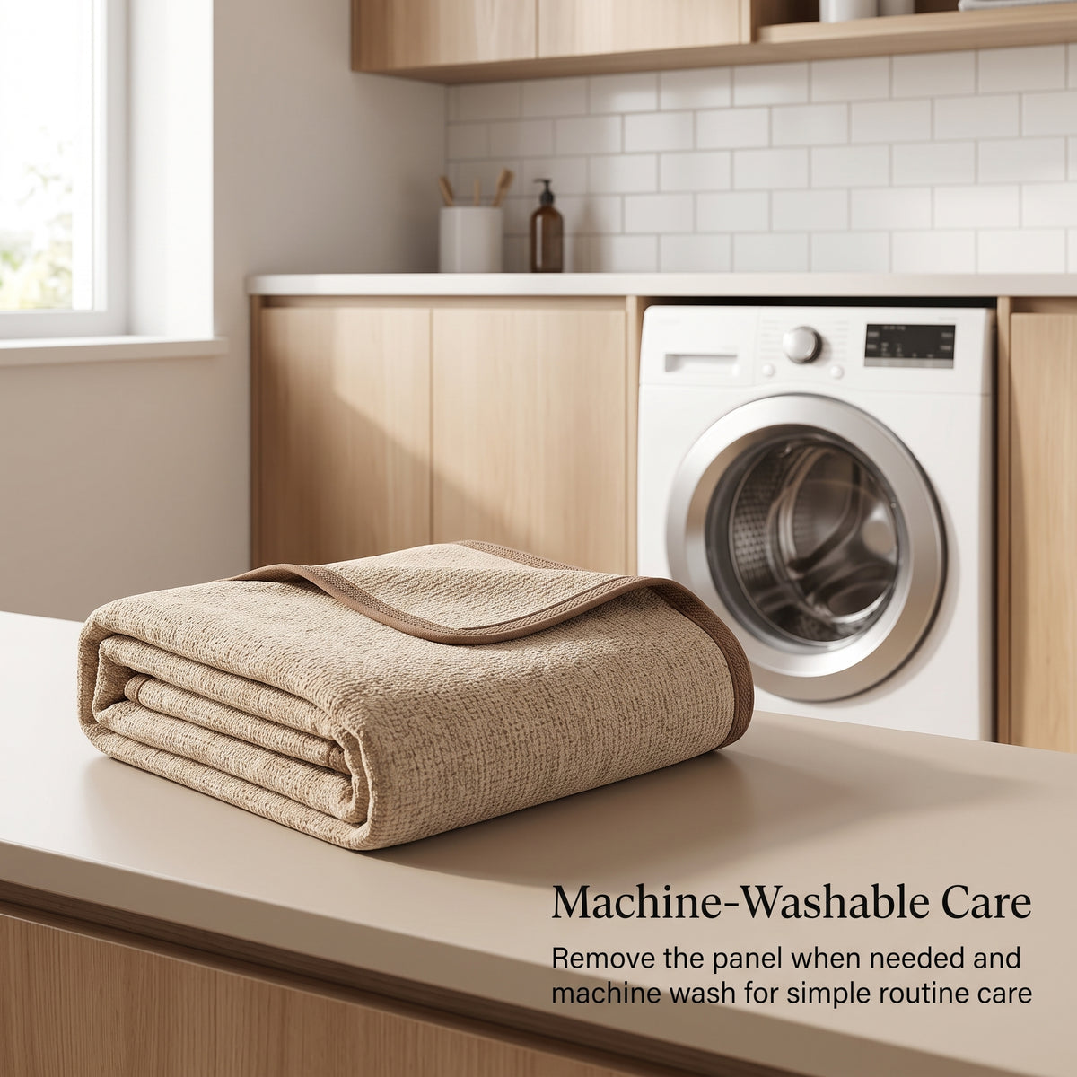 Chenille Sofa Cover with Anti-Slip Backing & Decorative Border
