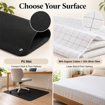 Grounding Mat & Sheet with Conductive Surface and Grounding Cord