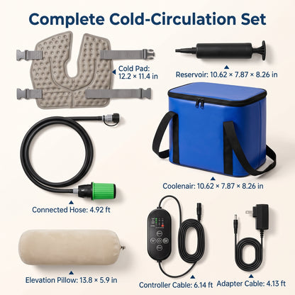 Circulating Cold-Compression System with Leg Elevation Pillow