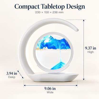 3-Color Rotating Quicksand Desk Lamp with 15W Wireless Charging