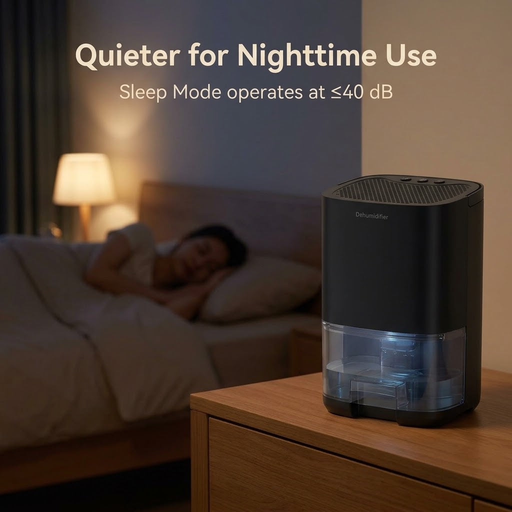 Compact Thermoelectric Dehumidifier with 1000 mL Tank & Sleep Mode