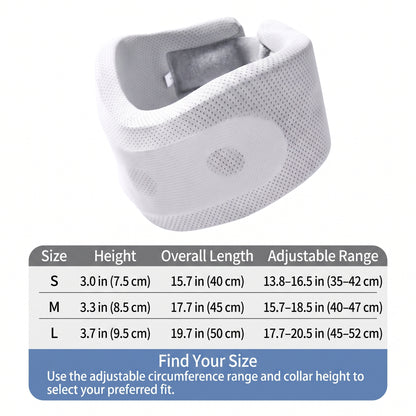 Contoured Foam Neck Support Collar with Adjustable Wraparound Fit