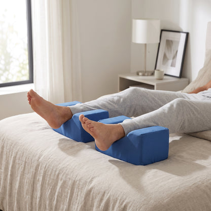 Contoured Foot Elevation Support Pillow Pair with Washable Covers