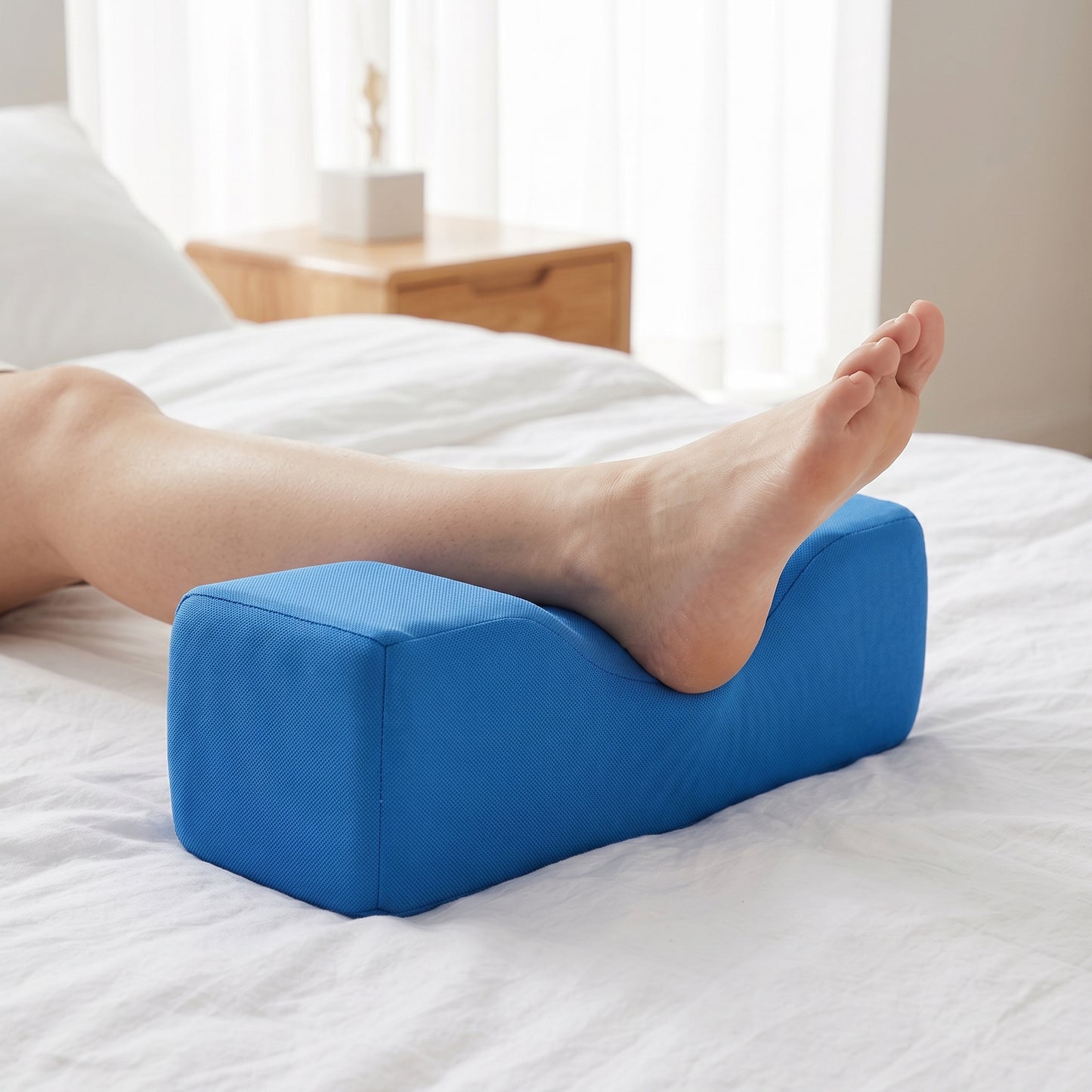 Contoured Foot Elevation Support Pillow Pair with Washable Covers