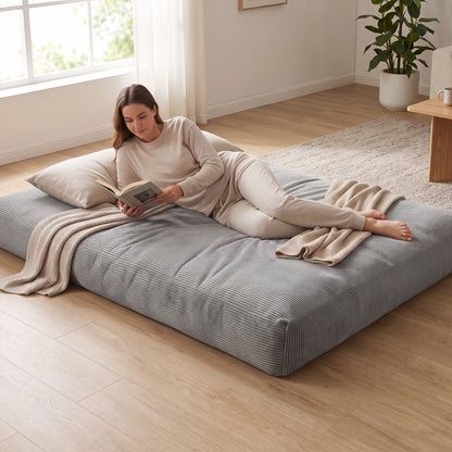 Convertible Corduroy Bean Bag Chair & Floor Bed