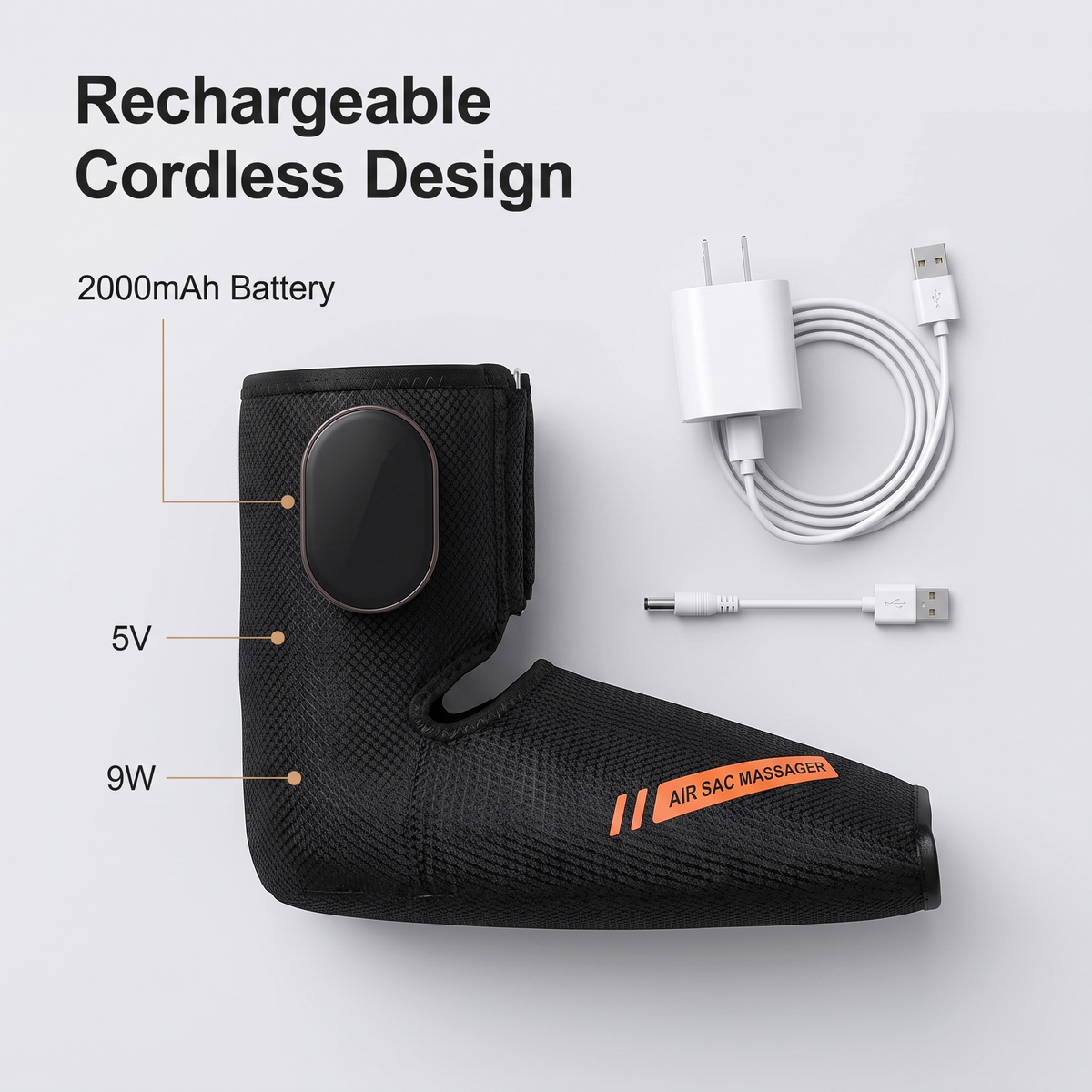 Cordless Heated Air Compression Foot & Ankle Massager