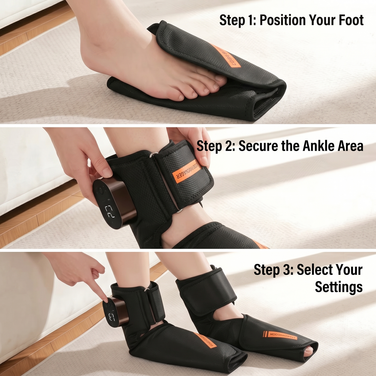 Cordless Heated Air Compression Foot & Ankle Massager