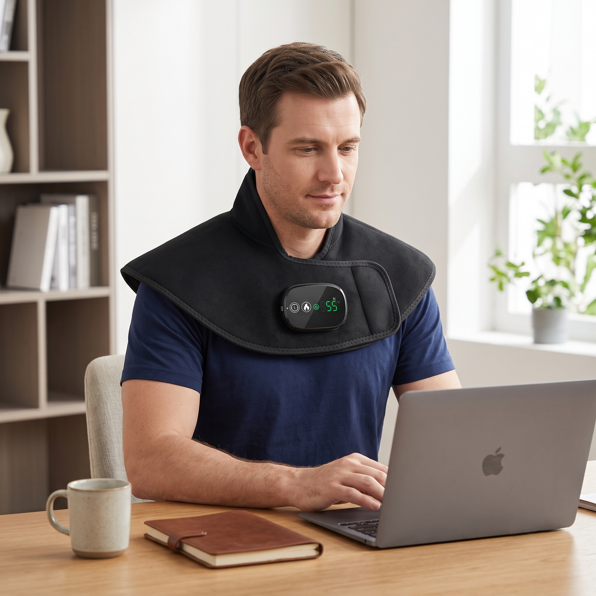 Cordless Heated Neck & Shoulder Wrap with Adjustable Temperature & Timer