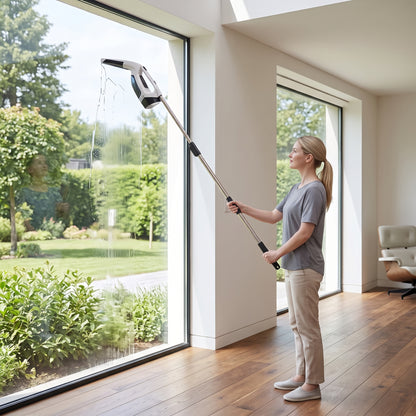 Cordless Window Vacuum Cleaner with Squeegee & Telescopic Handle