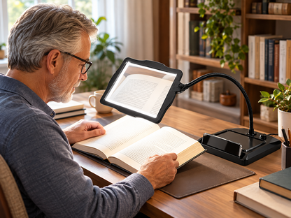 10X Full-Page LED Magnifier with 3-in-1 Flexible Stand