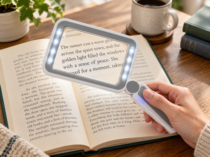 4X Rechargeable LED Magnifying Glass with Folding Handle