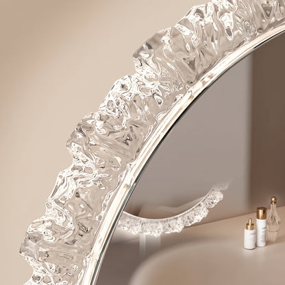 Crystal-Textured LED Vanity Mirror with Touch Dimming