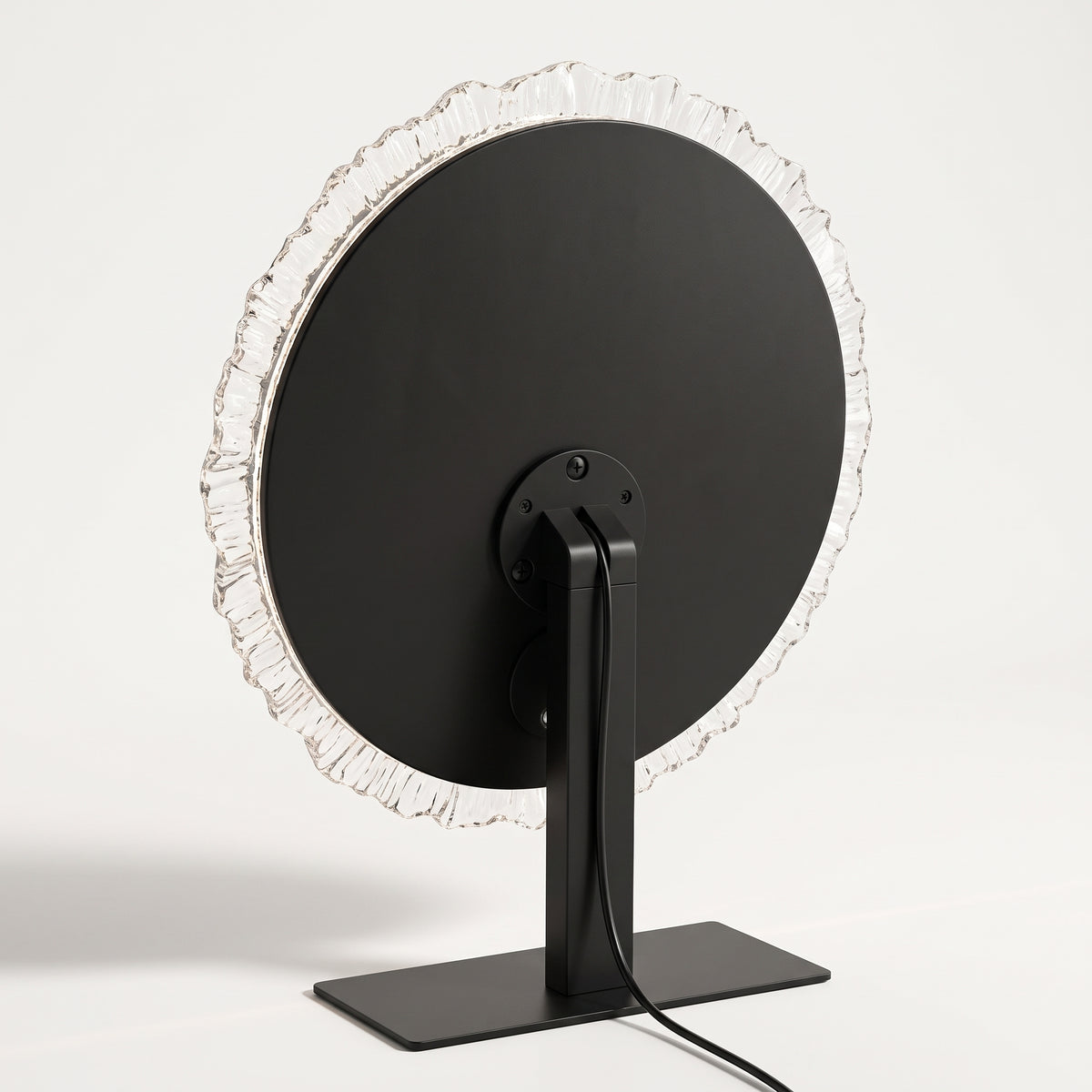 Crystal-Textured LED Vanity Mirror with Touch Dimming
