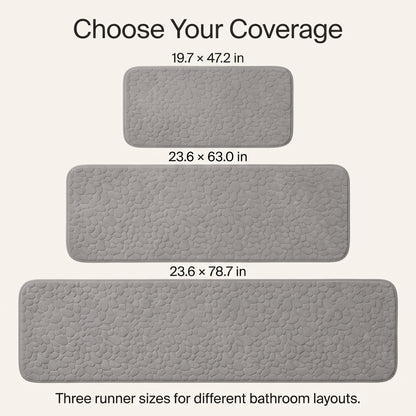 Cushioned Pebble-Texture Absorbent Bathroom Runner Mat