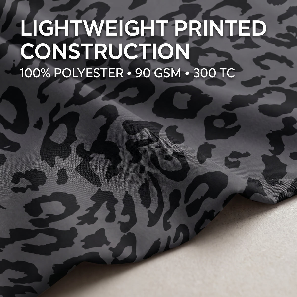 Dark Leopard 3-Piece Printed Duvet Cover Bedding Set