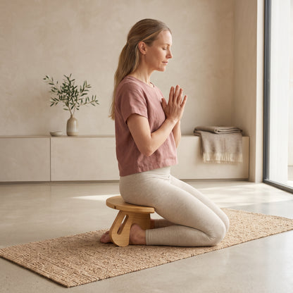 Detachable Wood Meditation Bench for Kneeling, Yoga & Mindfulness