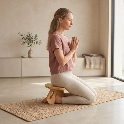 Detachable Wood Meditation Bench for Kneeling, Yoga & Mindfulness