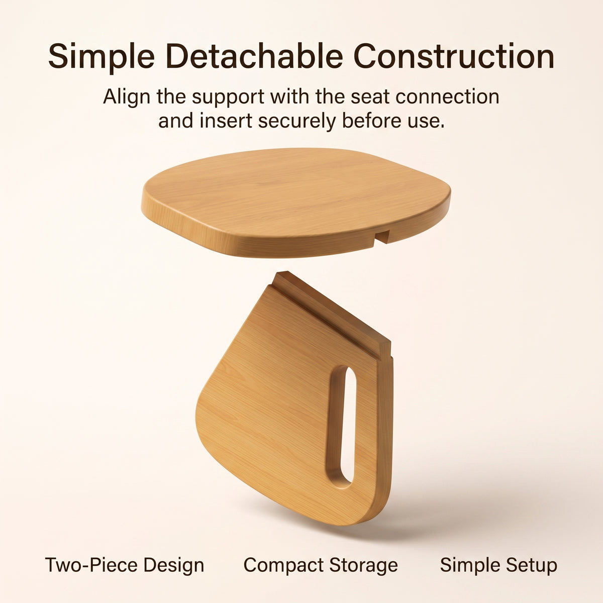 Detachable Wood Meditation Bench for Kneeling, Yoga & Mindfulness