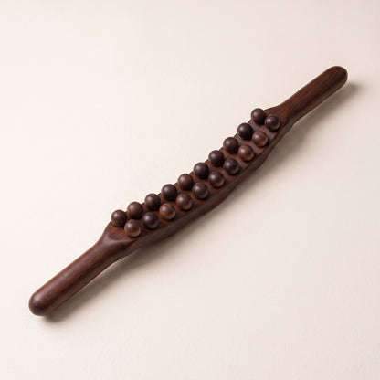 Double-Row Wooden Bead Body Massage Stick