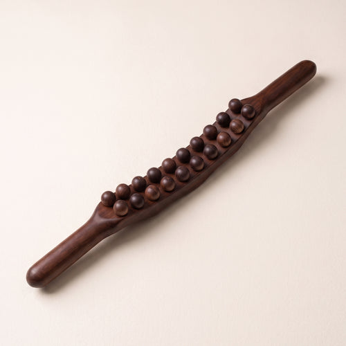 Double-Row Wooden Bead Body Massage Stick