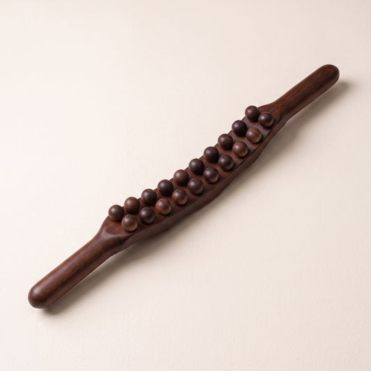 Double-Row Wooden Bead Body Massage Stick