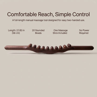 Double-Row Wooden Bead Body Massage Stick