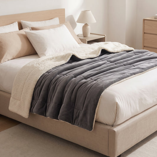 Double-Sided Faux Lambswool Fleece Cozy Blanket