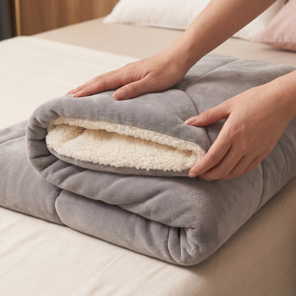 Double-Sided Faux Lambswool Fleece Cozy Blanket