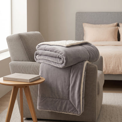 Double-Sided Faux Lambswool Fleece Cozy Blanket