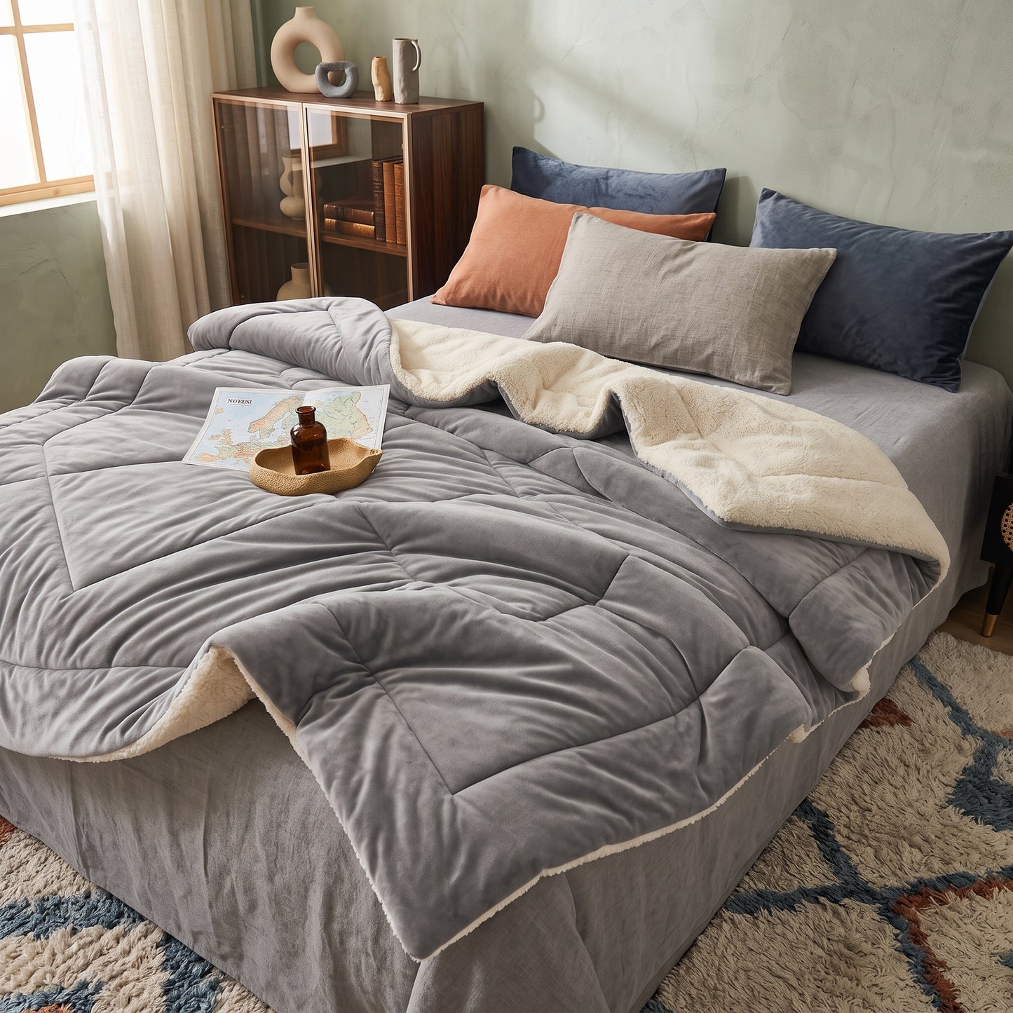 Double-Sided Faux Lambswool Fleece Cozy Blanket