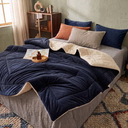 Double-Sided Faux Lambswool Fleece Cozy Blanket