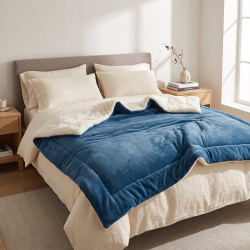 Double-Sided Plush Fleece Sherpa Blanket