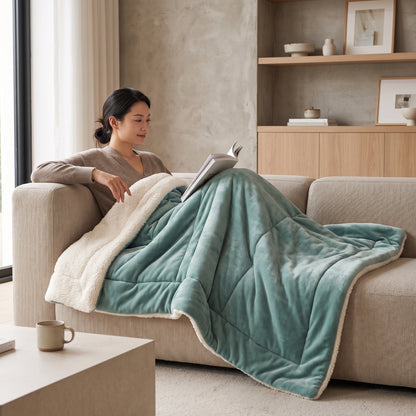 Double-Sided Plush Fleece Sherpa Blanket