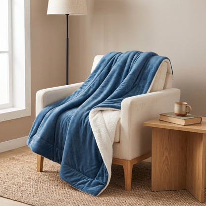 Double-Sided Plush Fleece Sherpa Blanket