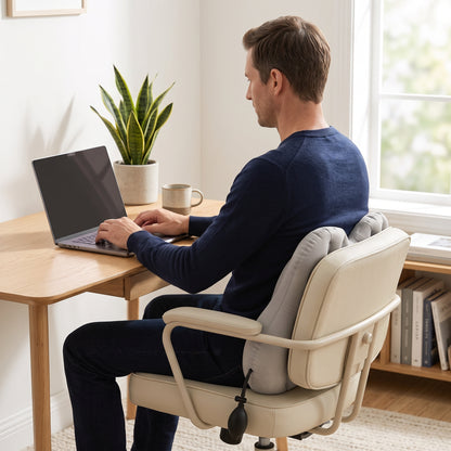 Dual-Chamber Inflatable Lumbar Support Cushion for Chair & Travel