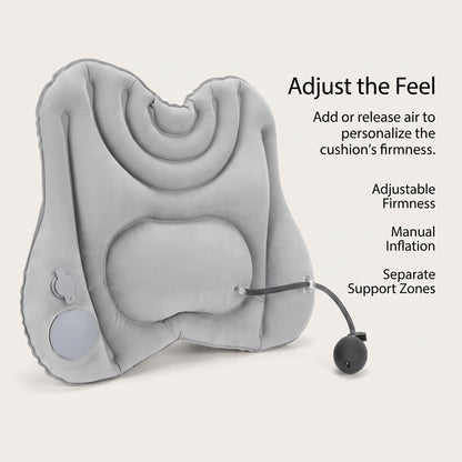 Dual-Chamber Inflatable Lumbar Support Cushion for Chair & Travel