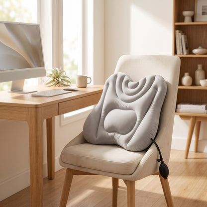 Dual-Chamber Inflatable Lumbar Support Cushion for Chair & Travel