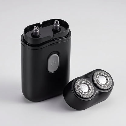 Dual-Head Mini Electric Shaver with Floating Foil Heads