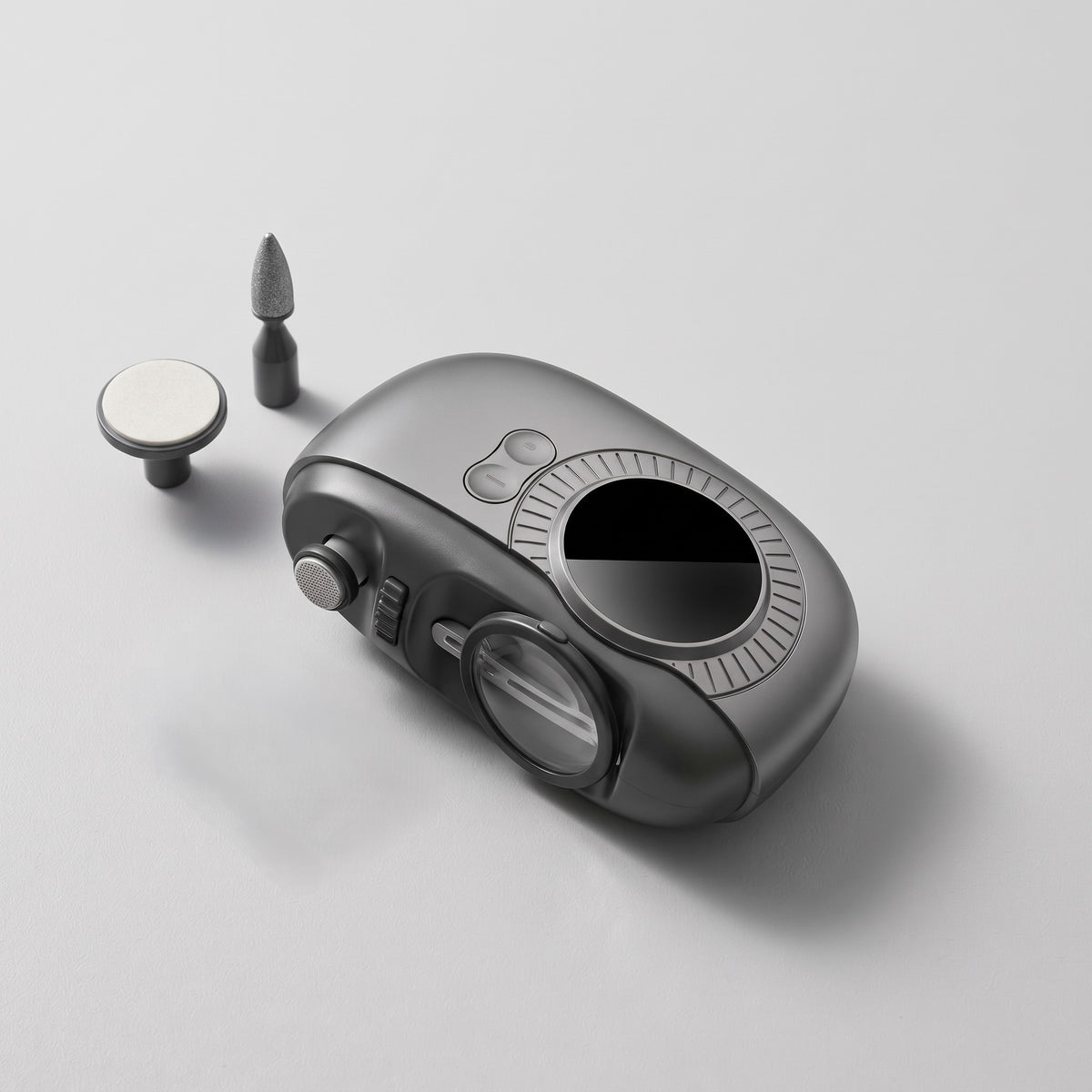 Dual-Mode Electric Nail Clipper with Magnifier & Polishing Heads