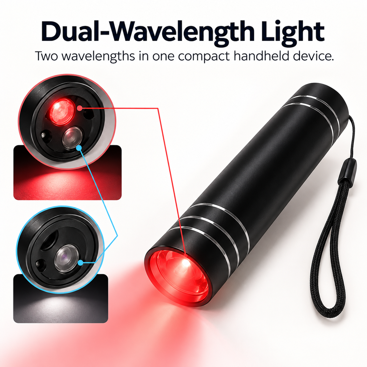 Rechargeable 660nm & 850nm Handheld Red Light Device