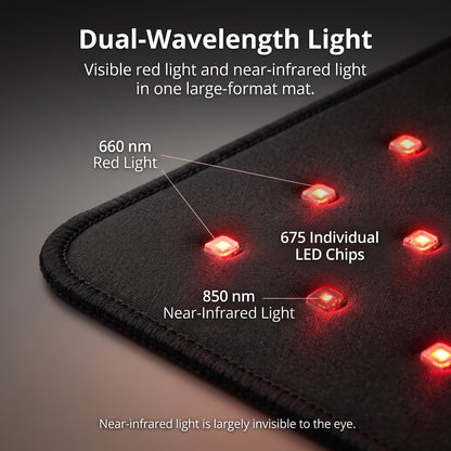 Dual-Wavelength Red Light Therapy Mat with Neck Support