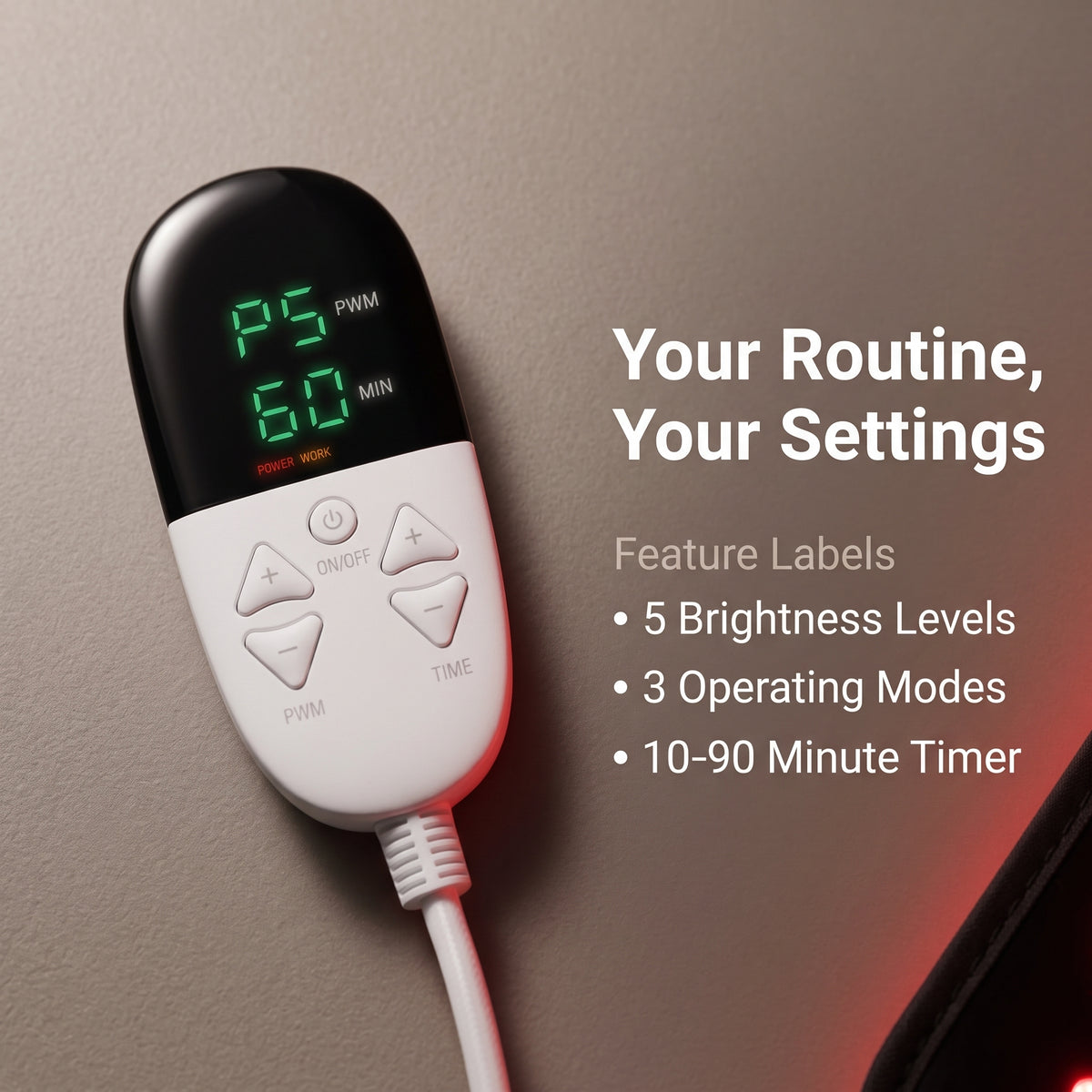 Dual-Wavelength Red Light Therapy Mat with Neck Support