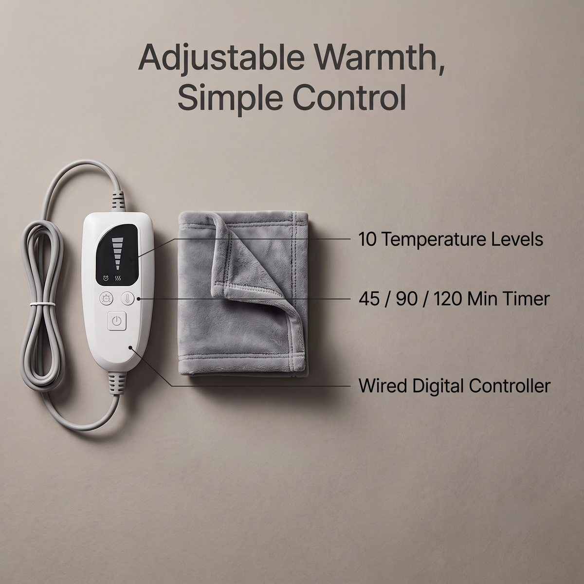 Electric Heated Shoulder, Neck & Back Wrap with Adjustable Temperature